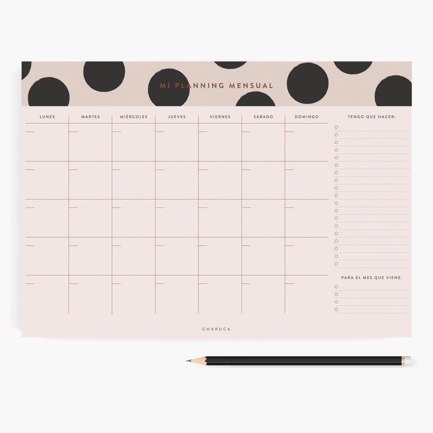 Planificador mensual. Minimal. - CHARUCA