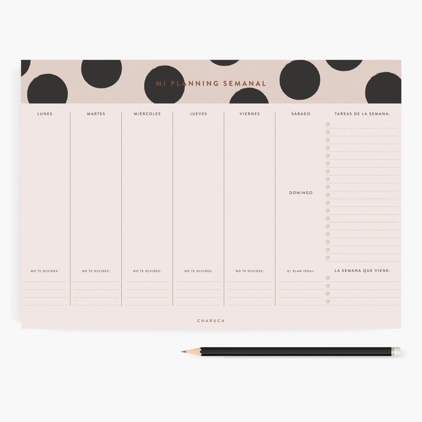 Planificador semanal. Minimal. - CHARUCA