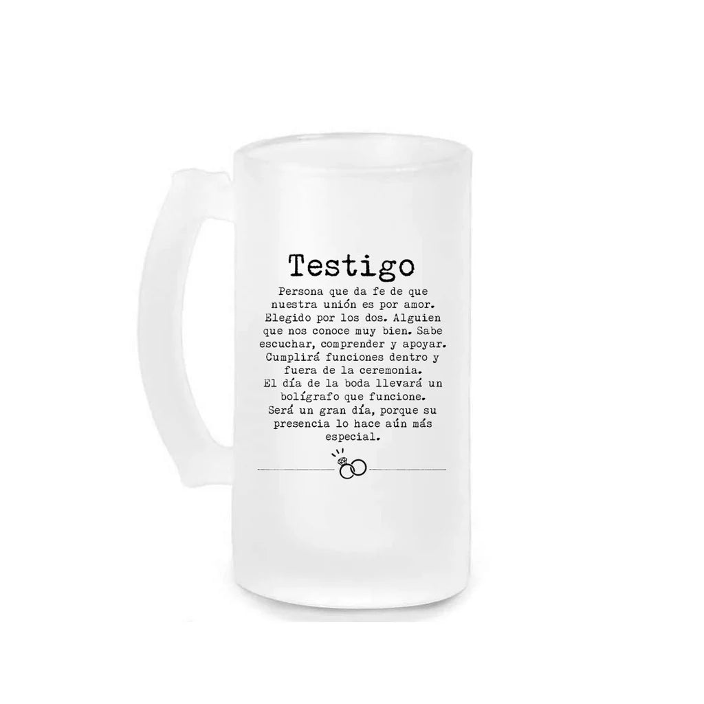 Jarra de Cerveza Definición Testigo de Boda- Be Love