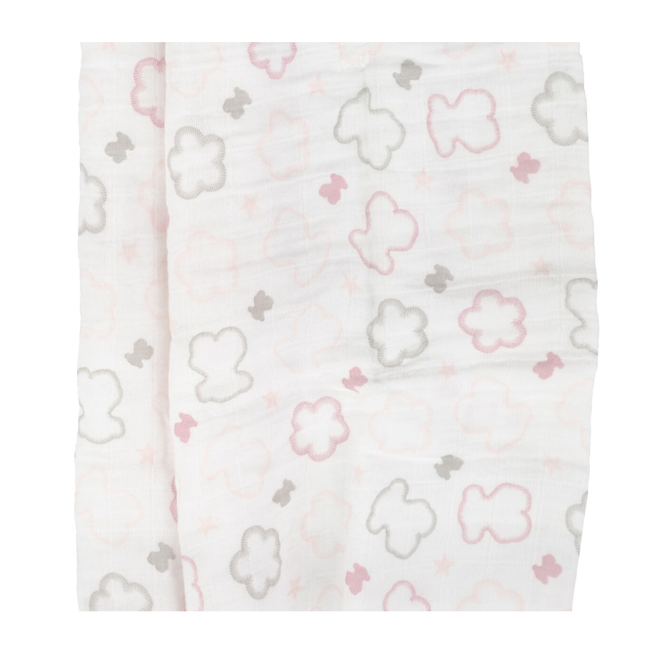 Muselina OSOS Y FLORES Rosa - Tous Baby