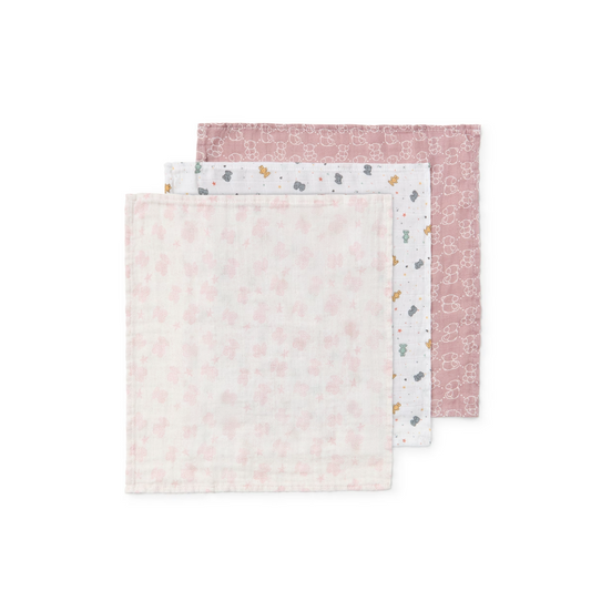 Pack de 3 Mini Gasas MMUSE Rosa - Tous Baby