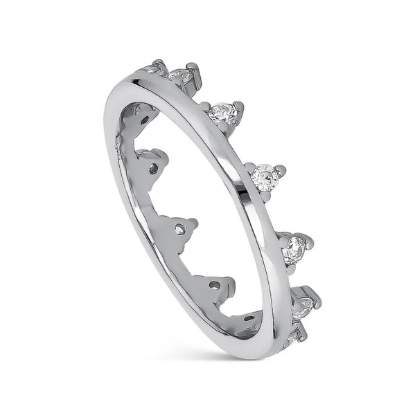 Anillo Tiara con Circonitas Plata Primera Ley