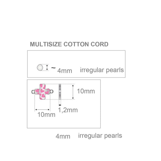 Pulsera CORDÓN FUCSIA PENÉLOPE CRUZ CORAZONES ROSAS - ARP