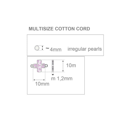 Pulsera CORDÓN LILA PENÉLOPE CRUZ CON CORAZONES ROSAS - ARP