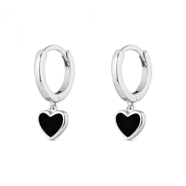 Pendientes Plata Black Heart- Be Love
