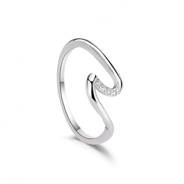 Anillo Ola Circonitas- Plata 925