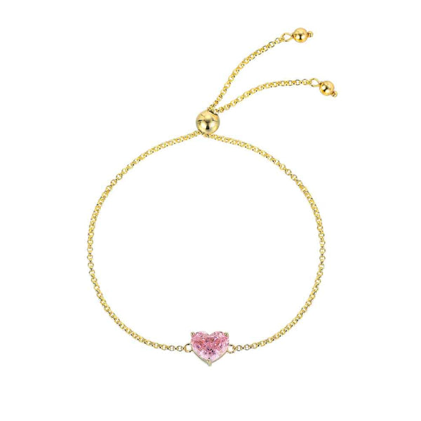 Pulsera Corazon de Oro. Plata Chapado Oro- Be Love