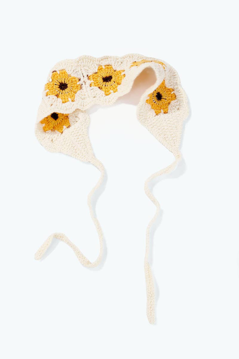Banda de crochet con Girasoles
