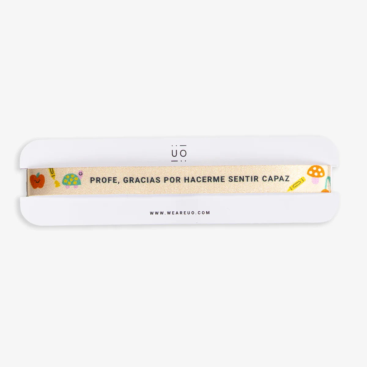 Pulsera de tela "Profe, gracias por hacerme sentir capaz" - UO