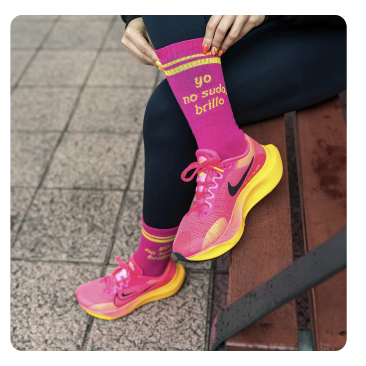 Calcetines "Yo no sudo, yo brillo" Rosa-Fisura