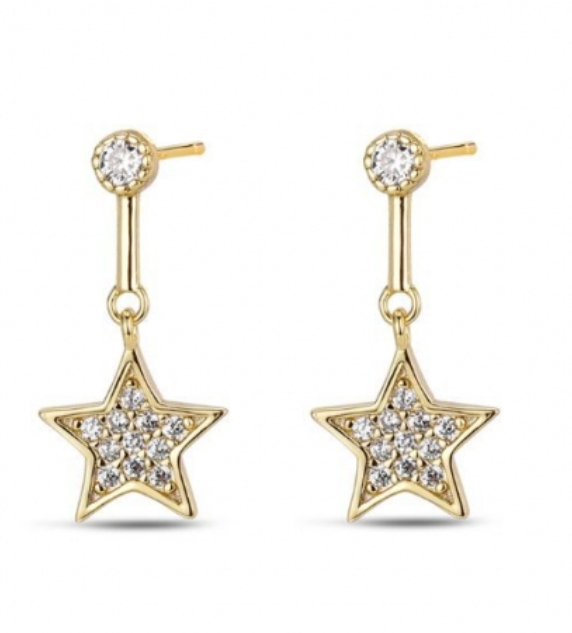 Pendientes Star- Plata y Plata Chapado Oro