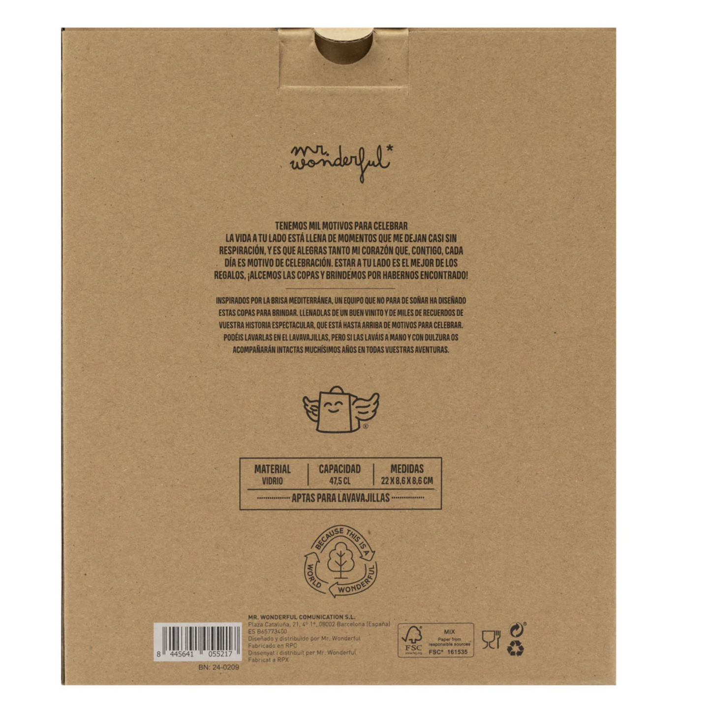 Copas de vino BUENA VIBRA Y MEJOR VINO - Mr. Wonderful