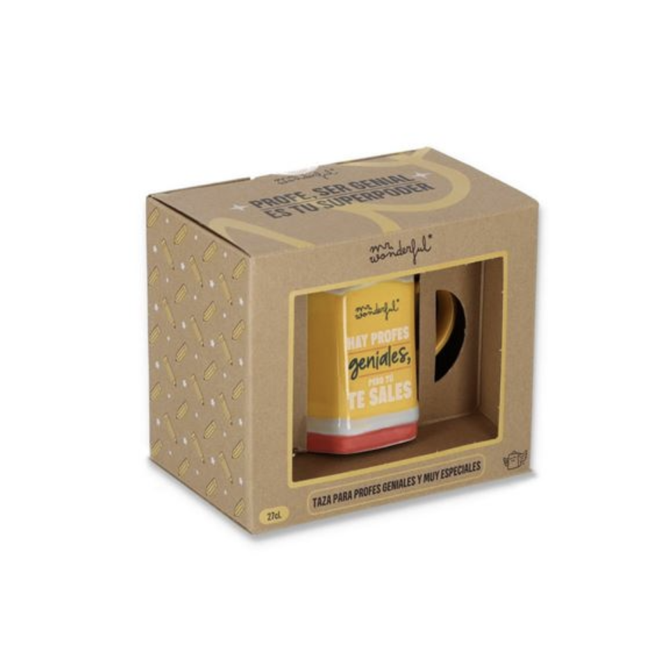 Taza 3D HAY PROFES GENIALES, PERO TÚ TE SALES - Mr. Wonderful