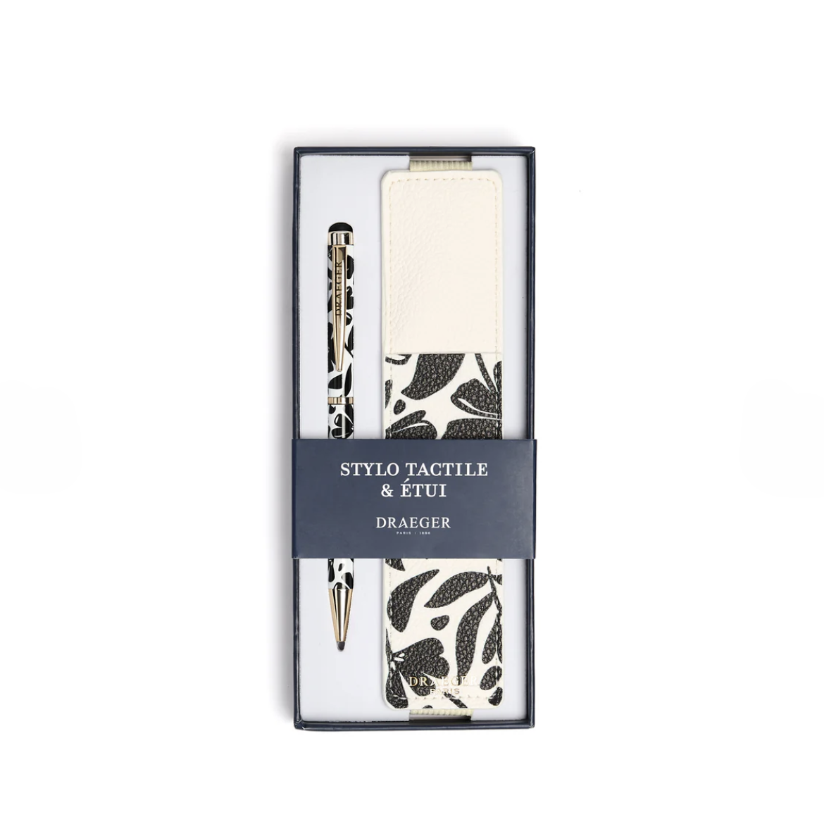 Pack estuche y bolígrafo FLORES NEGRO - DRAEGER