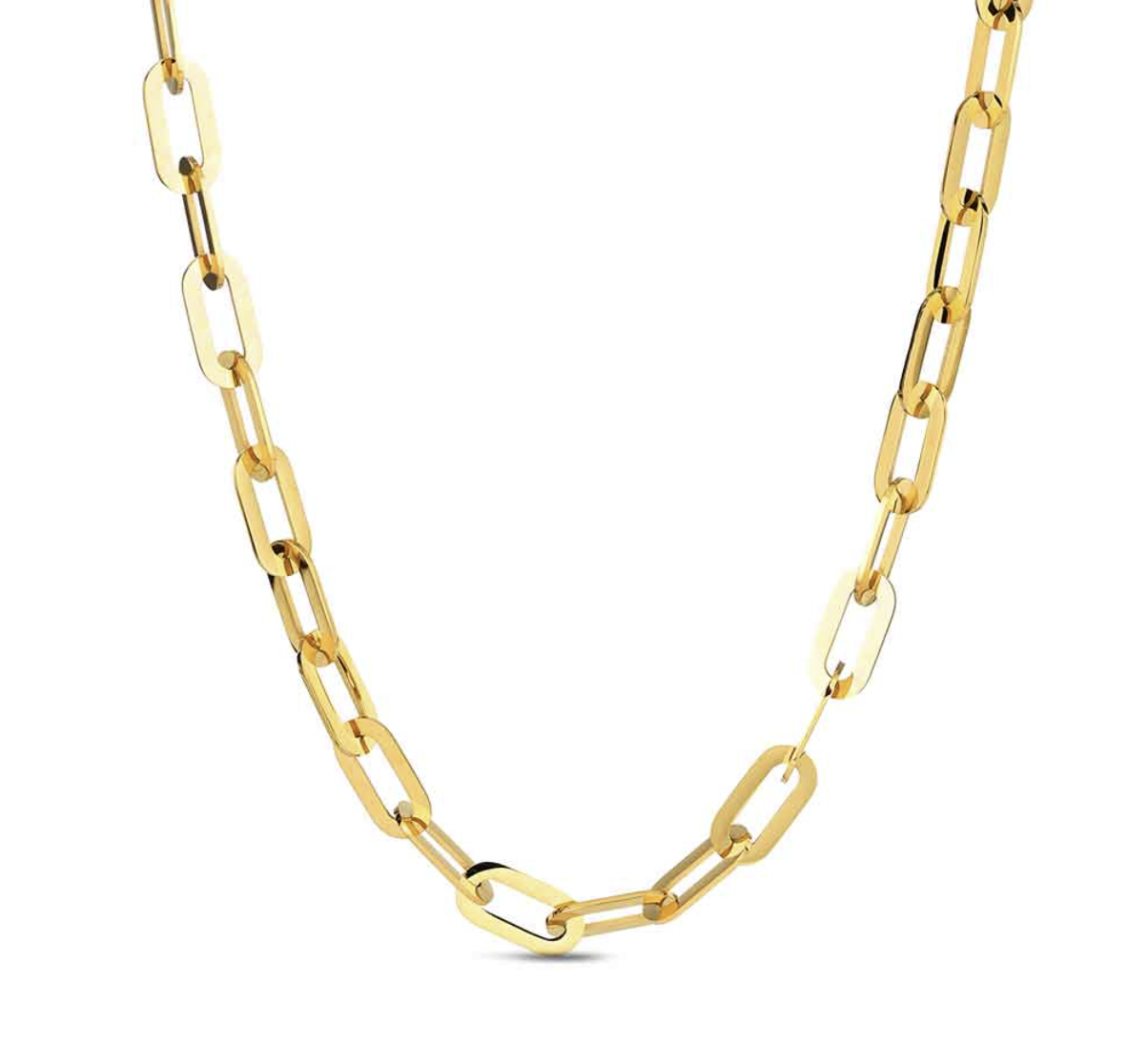 Collar de acero 316 chapado 18 kt forzado oval de 9 x 18 mm y 50 + 5 cm waterproof