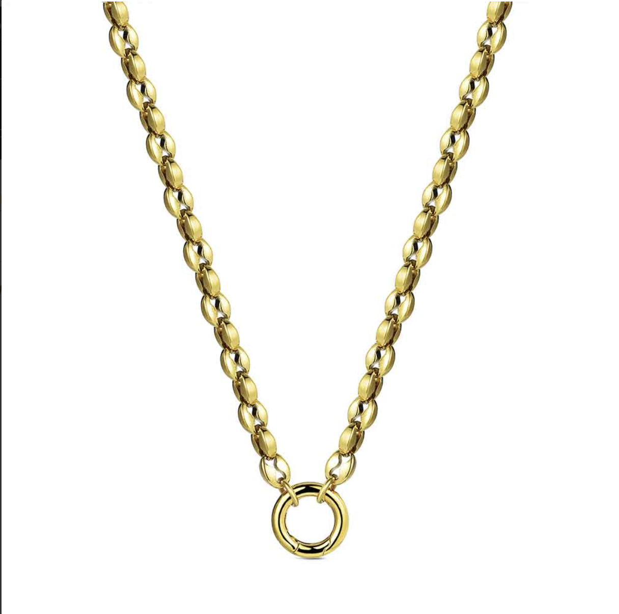 Collar para charm de acero 316 chapado 18 kt waterproof 40 + 5 cm