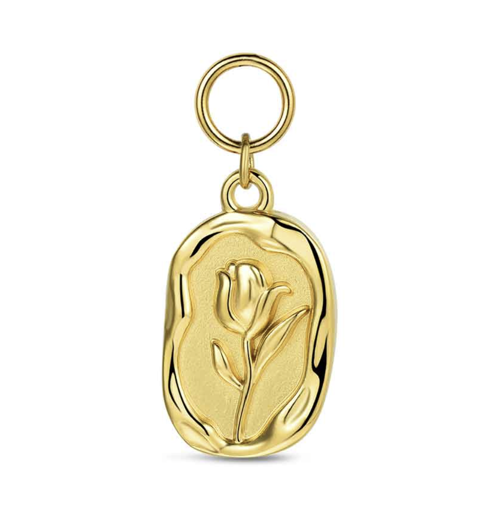 Charm de acero 316 chapado 18 kt rosa waterproof 20.2 mm