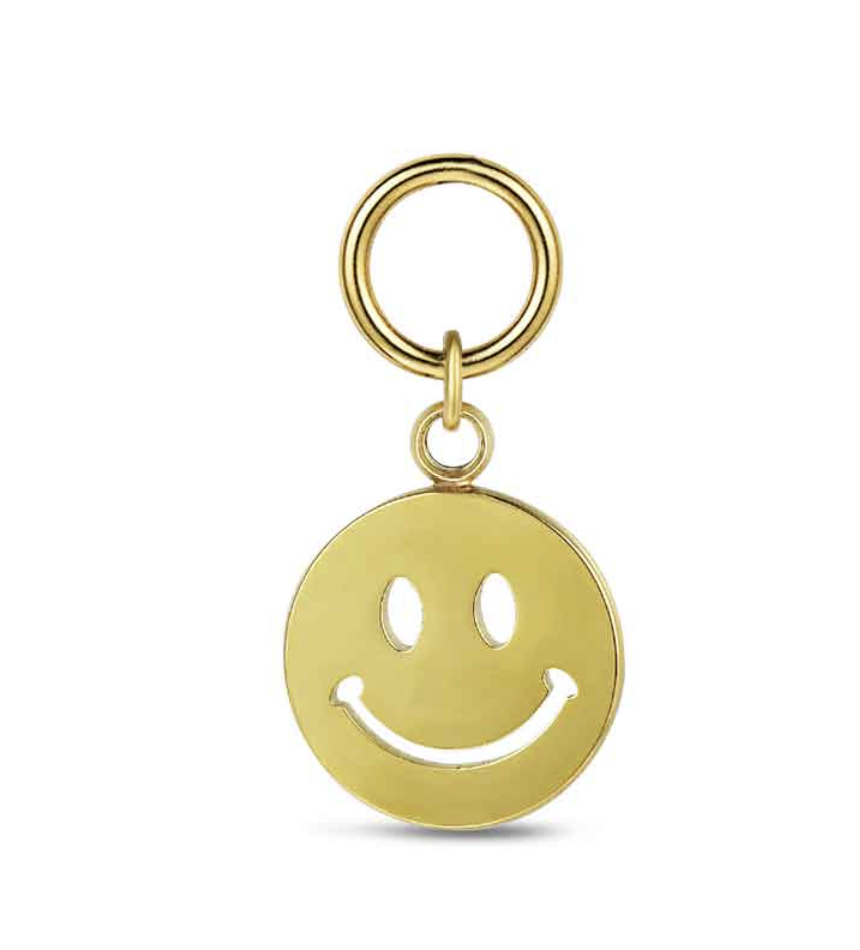 Charm de acero 316 chapado 18 kt emoji waterproof 10 mm
