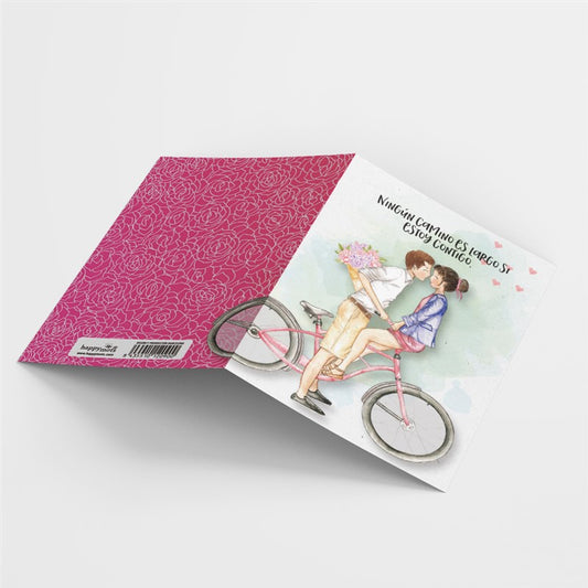 Postal NINGÚN CAMINO ES LARGO SI ESTOY CONTIGO - HAPPY MOTS