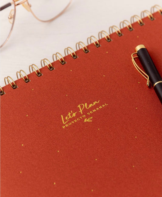 Planificador Entelado Proyecto Semanal LET’S PLAN Teja - The Great Moustache