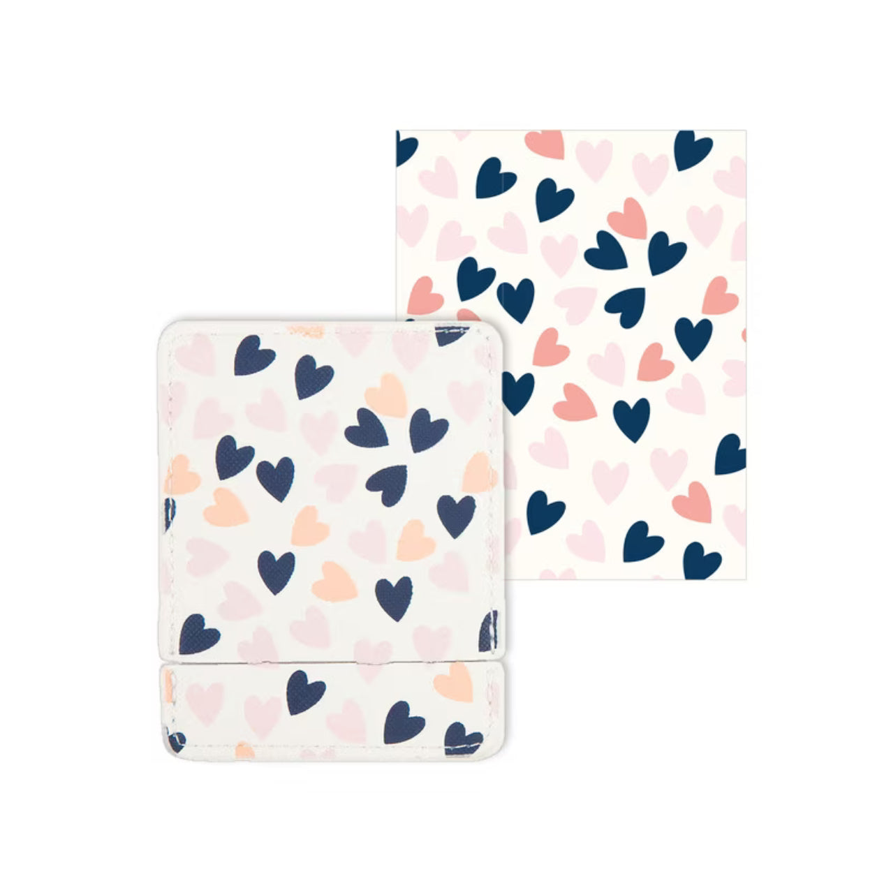 Tarjeta Espejo CORAZONES Azul Oscuro, Rosa y Blanco- DRAEGER