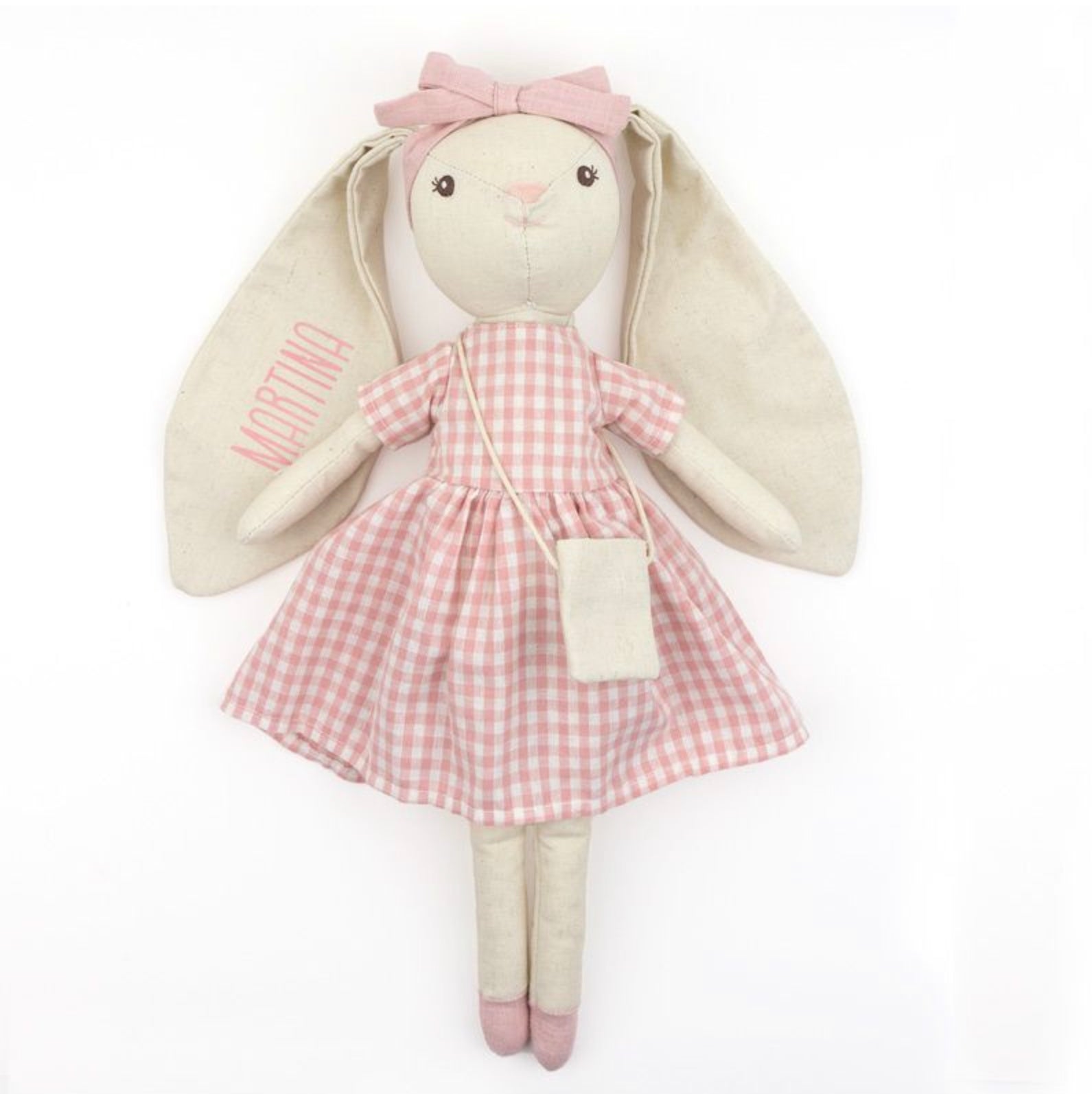 Mi Pipo - Muñeca de Trapo Personalizada MeToo | Muñeca de Trapo Bebe Personalizable con Nombre Bordado | Material Poliester, de 40cm | Regalo Bebe Fácil de Lavar y Cómoda | Bunny