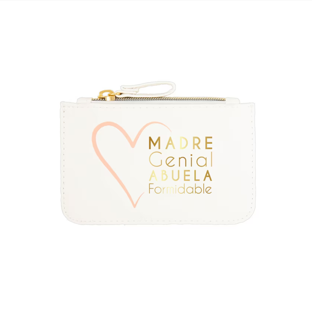 Portatodo Pequeño con Cremallera MADRE GENIAL ABUELA FORMIDABLE Blanco y Dorado - DRAEGER