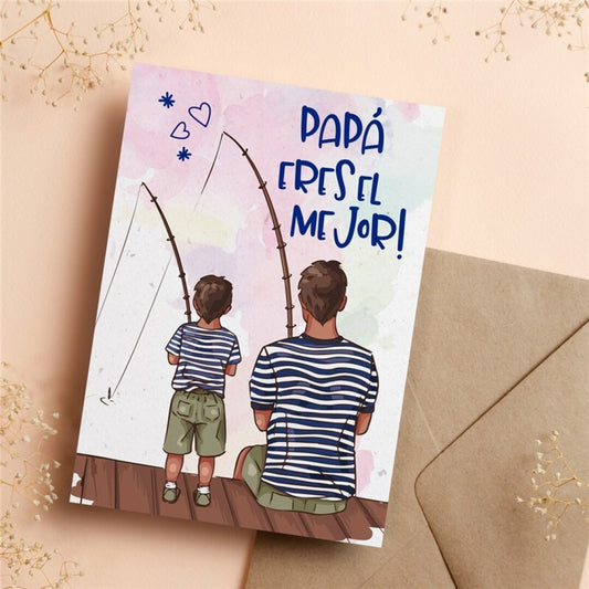 Postal PAPÁ ERES EL MEJOR -HappyMots