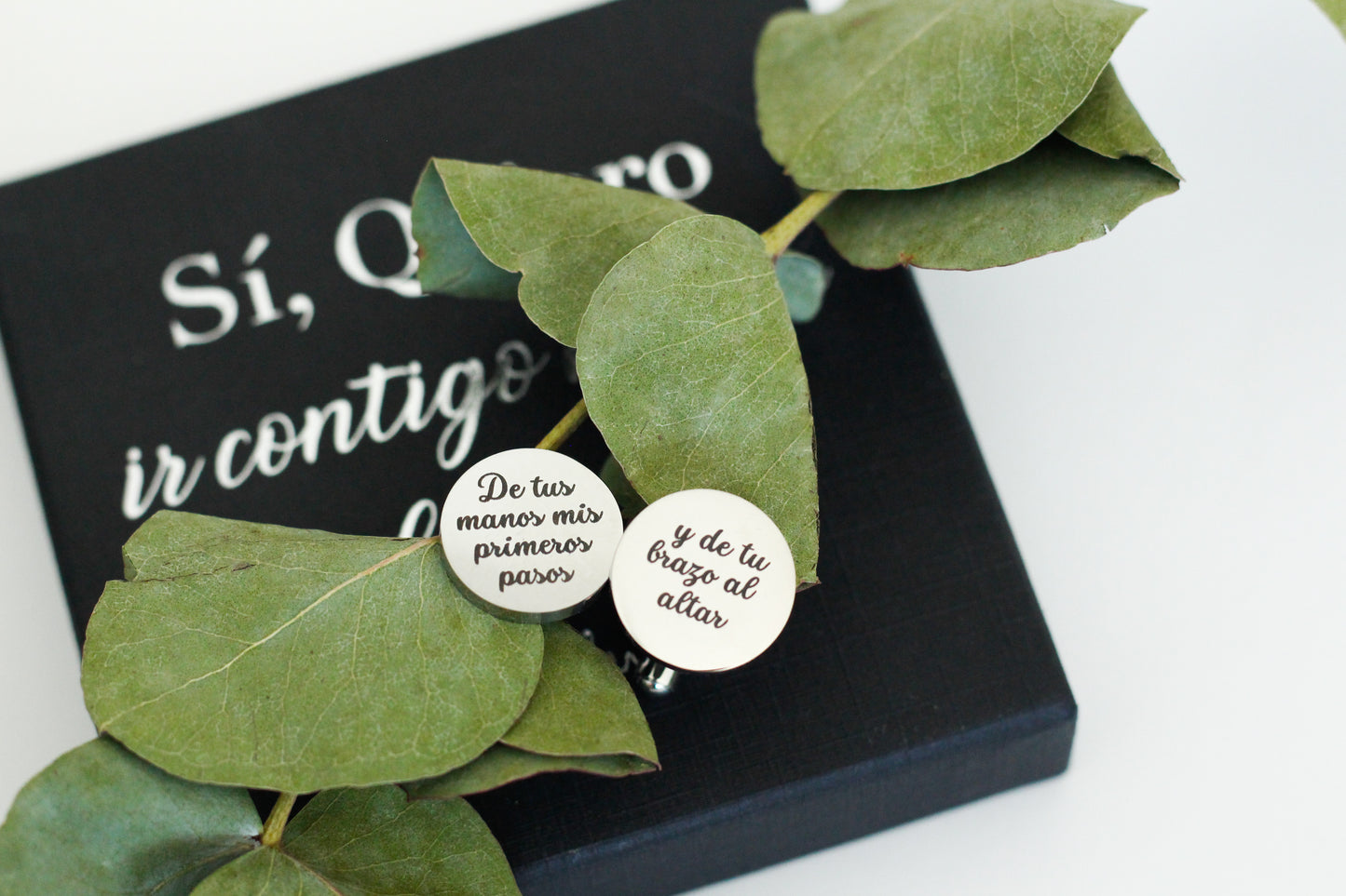 Gemelos "De tus manos mis primeros pasos y de tu brazo al altar" Acero