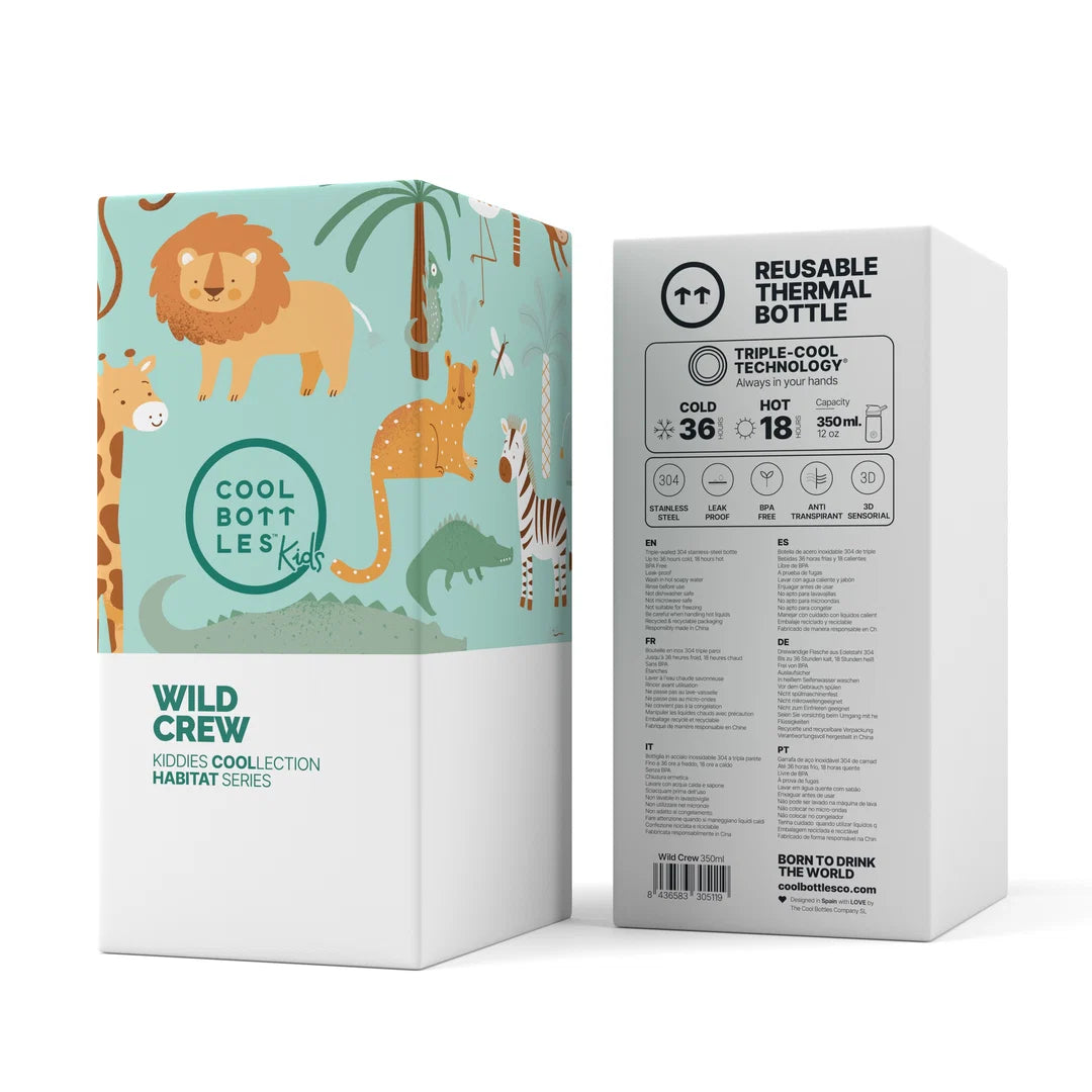 BOTELLAS PARA BEBÉS KIDDIES 350 Ml WILD CREW