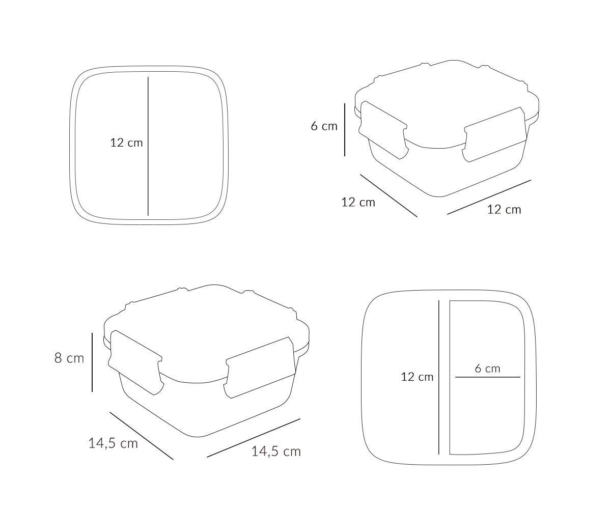 Caja Almuerzo Grande Pandas in Space - Tutete