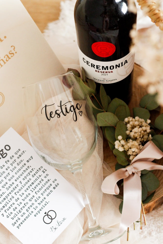 Kit Vino Testigo de Boda con Vino Ceremonia-Be Love