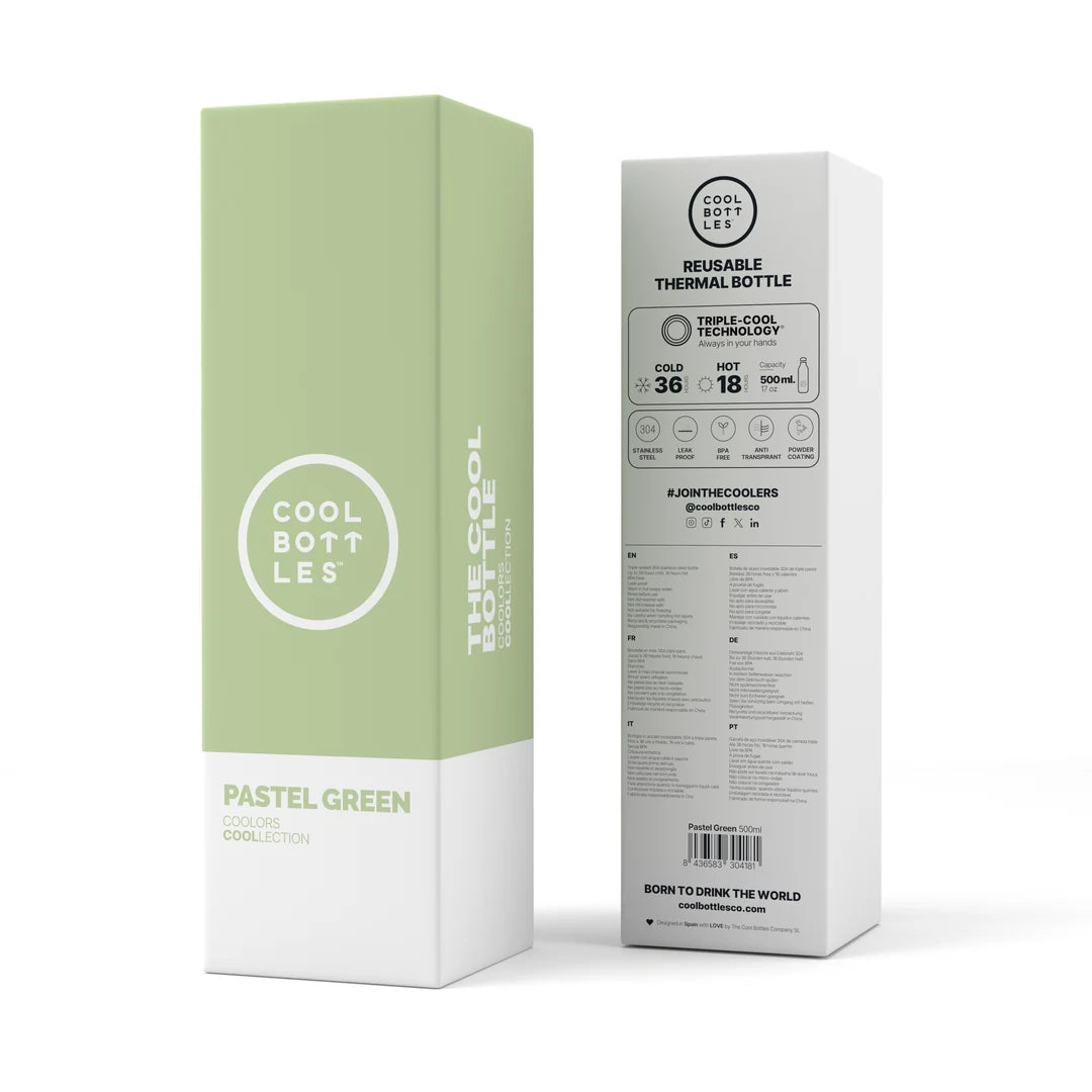 Botella Térmica de Acero Inoxidable PASTEL GREEN 700ml - COOL BOTTLES
