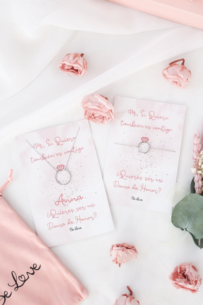 Gargantilla RING en Plata de Ley con postal personalizable- Be Love