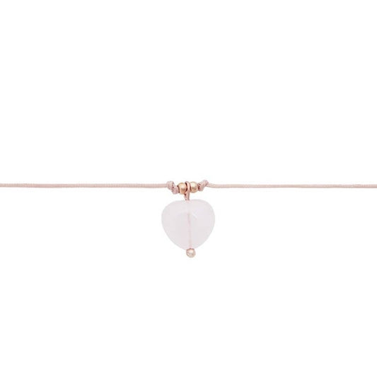 Pulsera Amor Puro Cuarzo Rosa Chapado en Oro Rosa