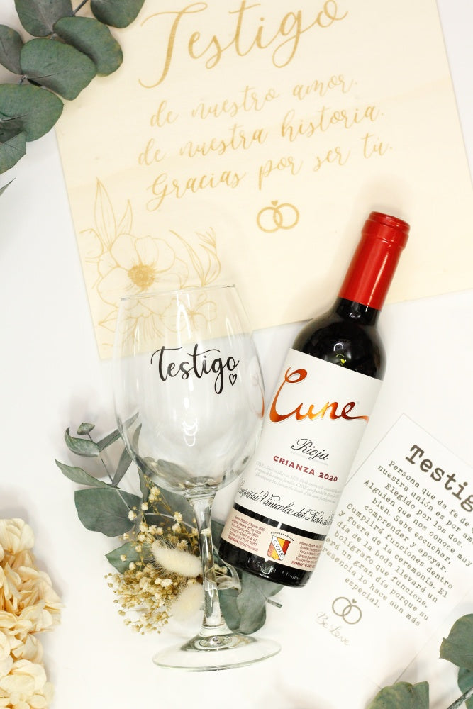 KIT VINO TESTIGO DE BODA - BE LOVE