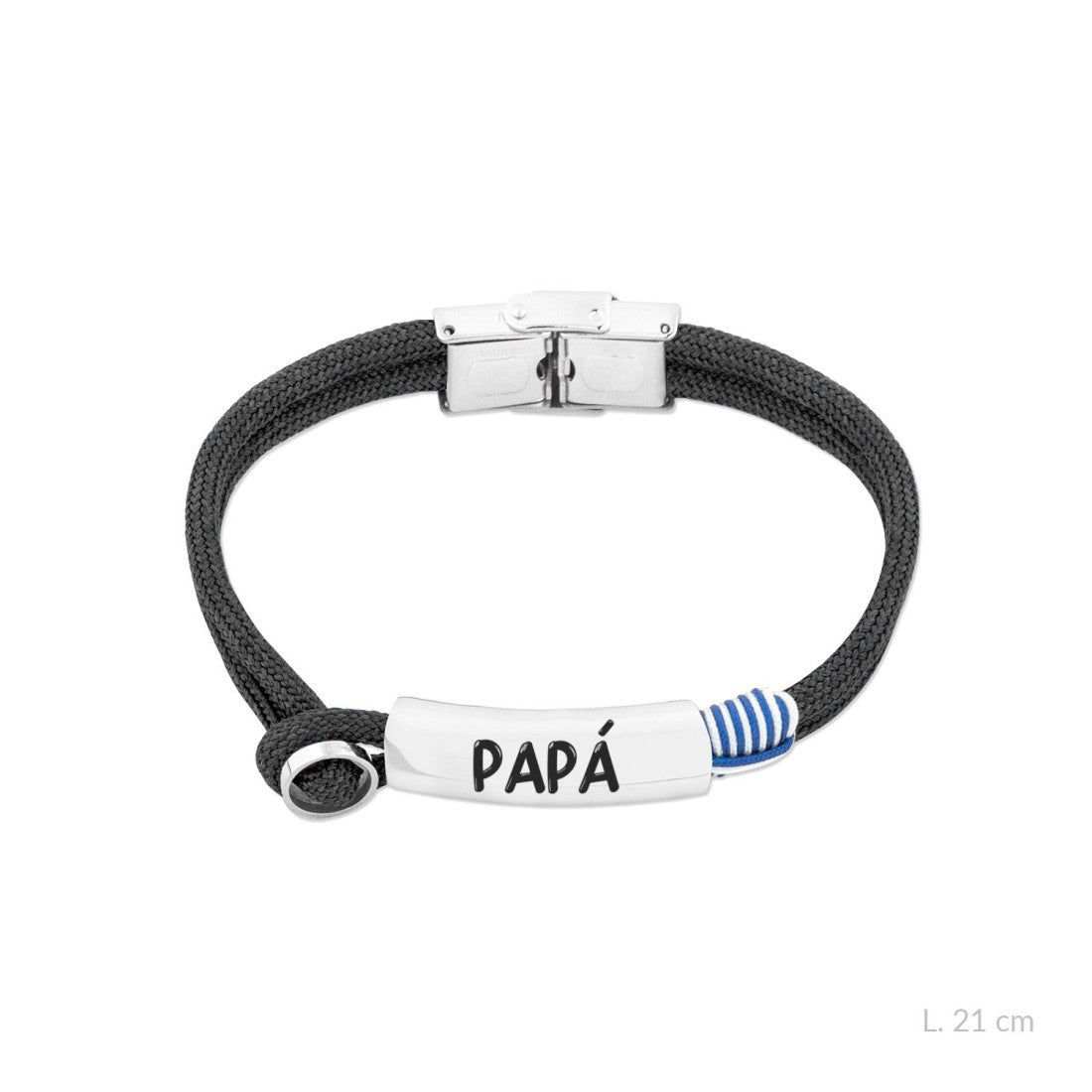 Pulsera Acero Papá-Negro
