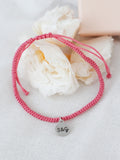 Pulsera Macramé con Inicial de Plata, Personalizada por detrás-Be Love