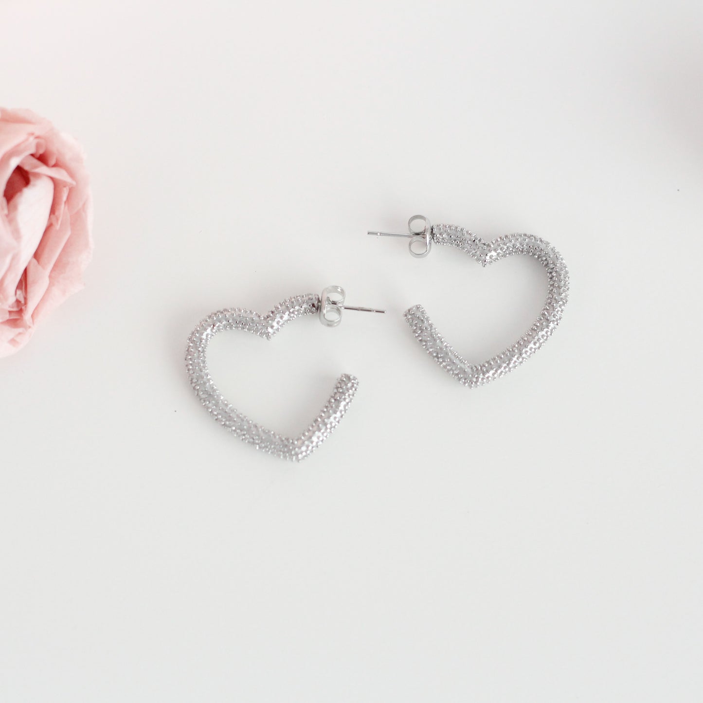 Pendientes Aro Corazón, Acero- Be Love