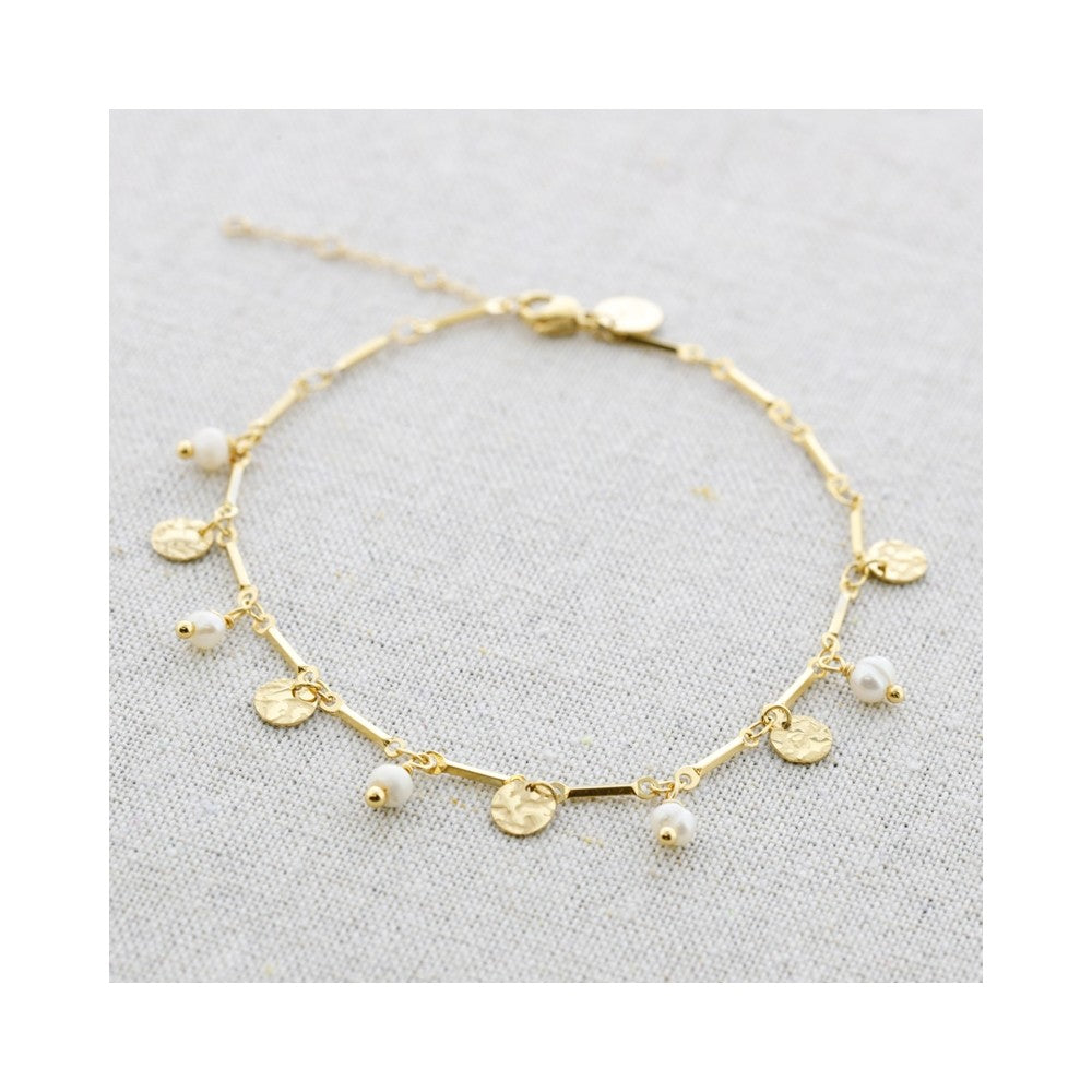 Tobillera Acero Perlas Cultivadas