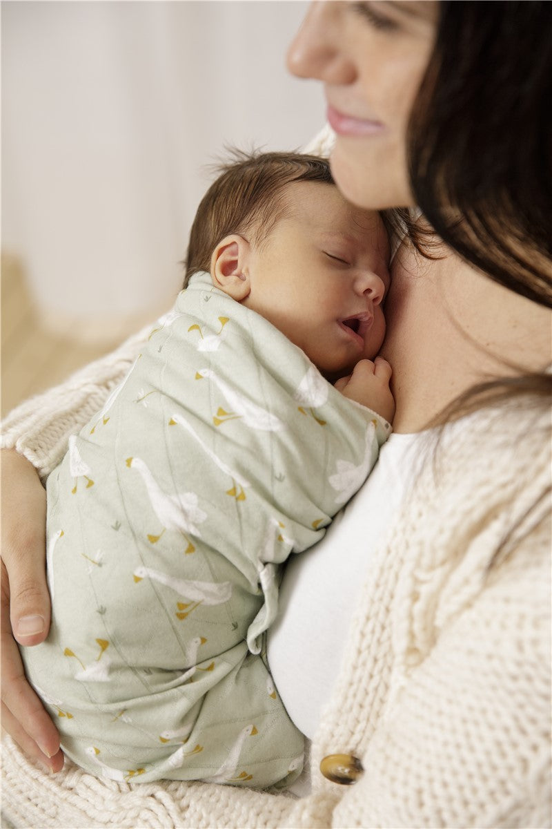 MUSELINAS 70 X 70 PEQUEÑAS OCAS/PURO OLIVE - LITTLE DUTCH