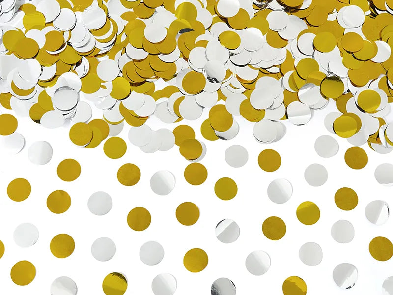 Cañón Confeti Dorado y Plata