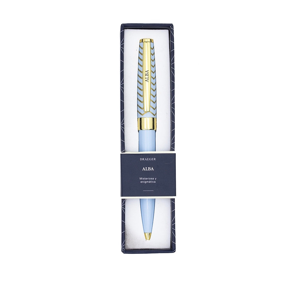 Bolígrafo ALBA Azul Pastel y Dorado - DRAEGER