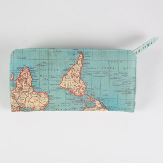 Cartera TAKE YOUR MONEY AND GO Vintage Map - Sass & Belle