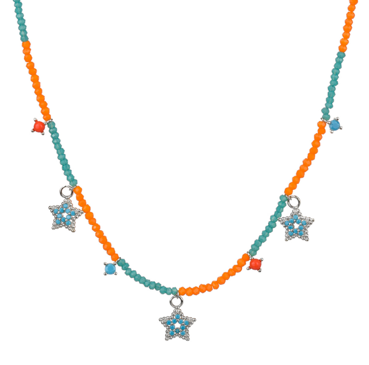 Collar Summer Coral & Turquesa