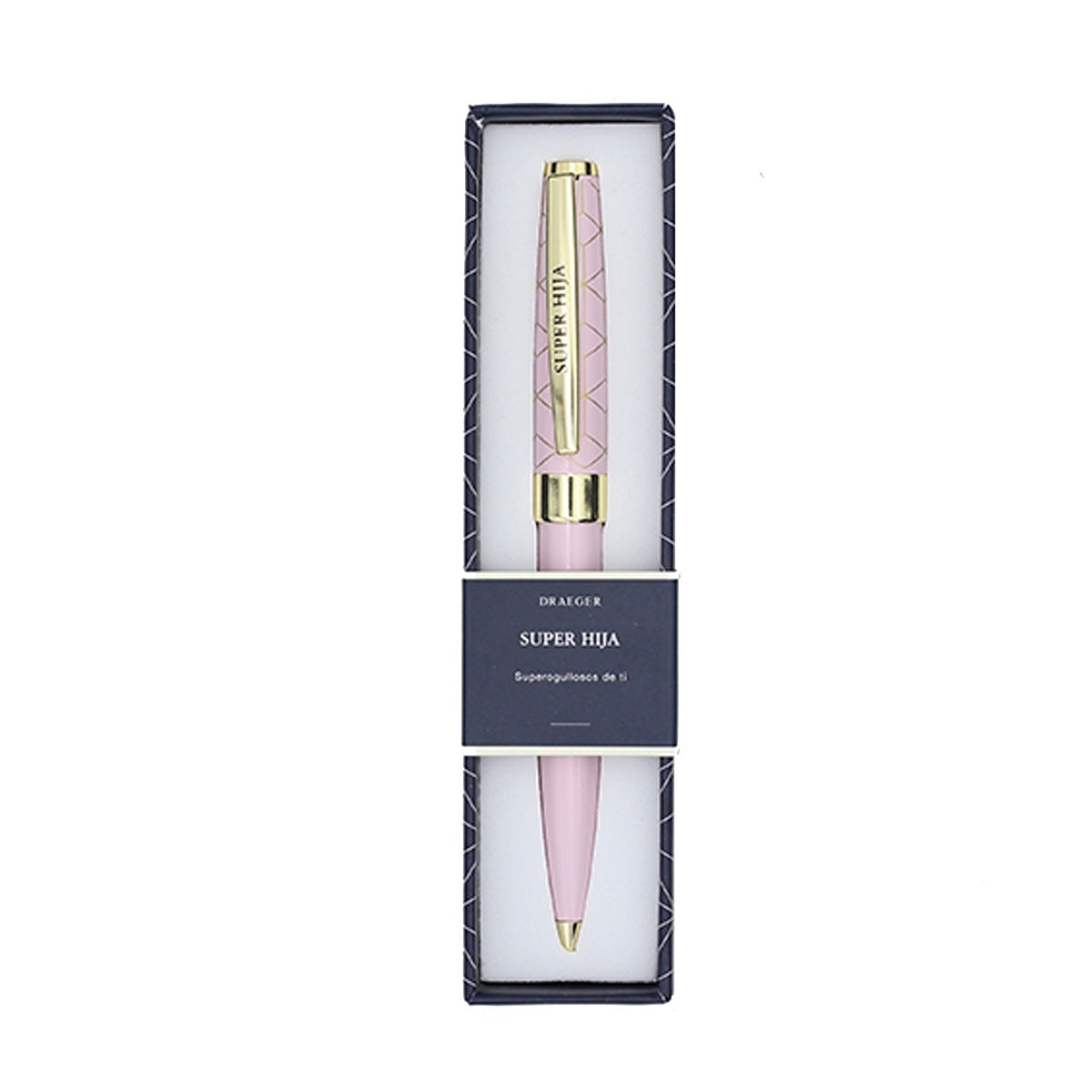 Bolígrafo SUPER HIJA Rosa y Dorado - DRAEGER