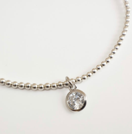 Pulsera de Plata- Circonita- No puedo dar el sí sin tenerte a mi lado- Be Love