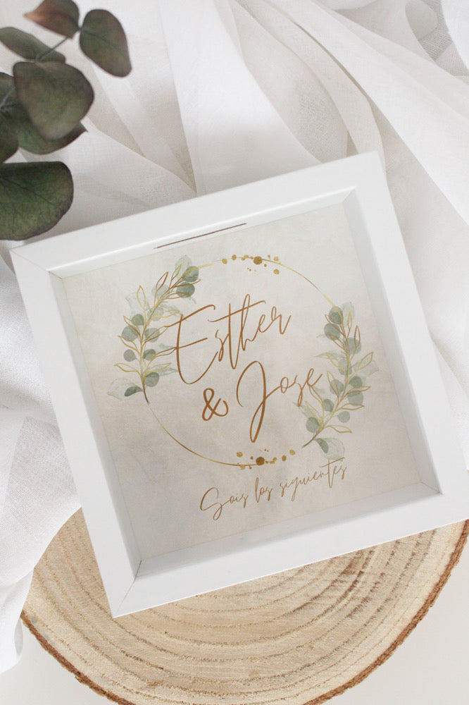 Hucha Personalizada Diseño Eucalipto- Be Love