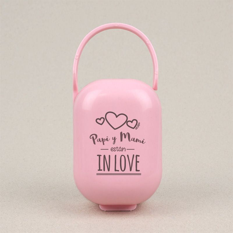 Cajita PORTACHUPETES PAPI Y MAMI ESTÁN IN LOVE Rosa/Azul/Blanco - Mi Pipo