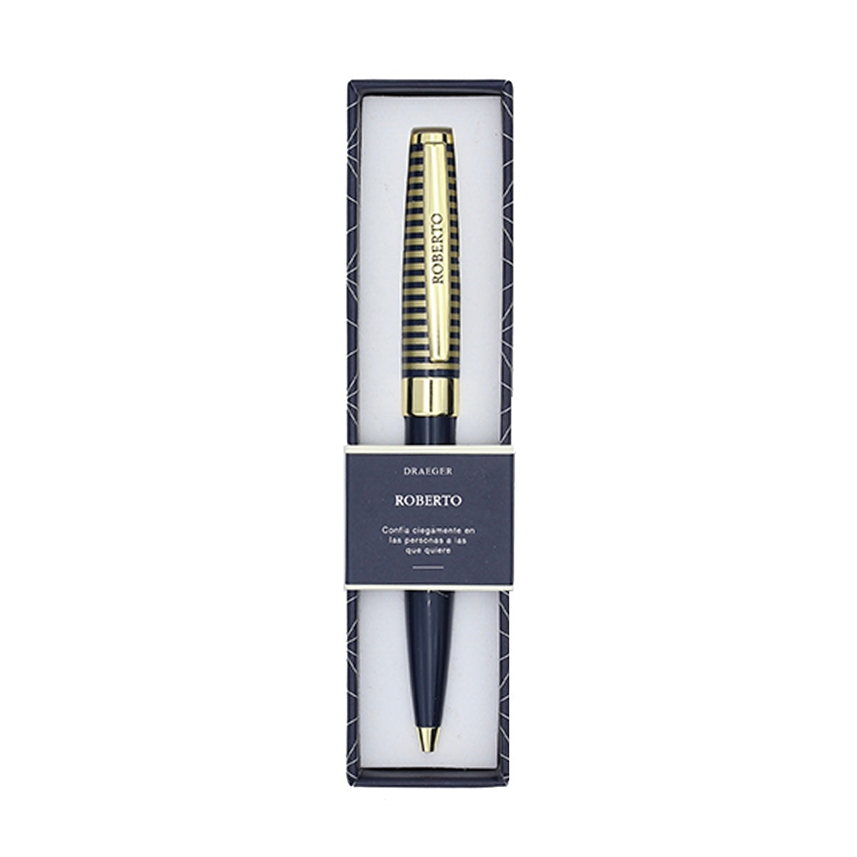 Bolígrafo ROBERTO Azul Marino y Dorado - DRAEGER